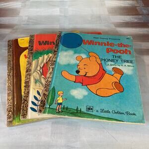 Vintage 70s Lot of 3 Disney Little Golden Books (Winnie-the-Pooh)